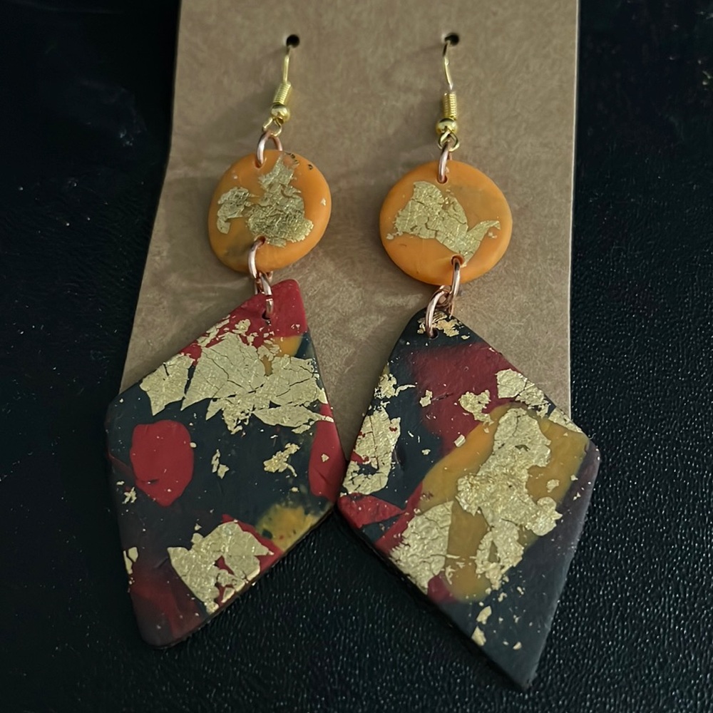 New Collection-Handmade Fall themed polymer clay earrings.